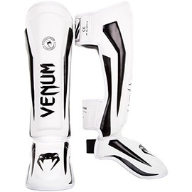 Venum Elite Standup Shinguards, White/Black, Large