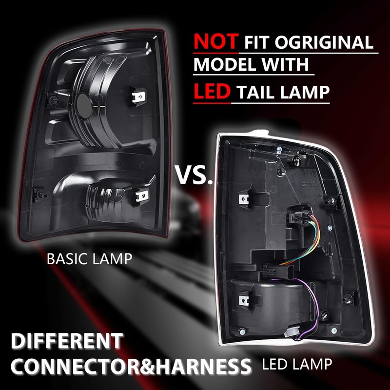 Tail Lights Assembly Rear Lights Compatible with 2009-2018 Dodge Ram
