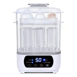 Freebaby Baby Bottle Steamer and Dryer, All-in-One Sterilizer and Dryer for All Baby Bottle, Bottle Sanitizer for Pacifiers&Breast Pump Parts, 8 Bottl