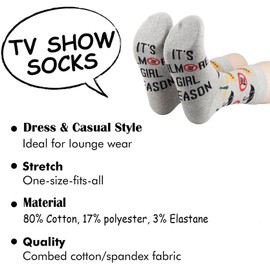 TV Show Merch Stars Hollow TV Show Novetly Socks for Fans Luke's Coffee Gift Fall Gift (US, Alpha, One Size, Regular, Regular, GIRL SEASON)