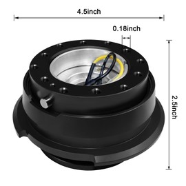 Acclcors Steering Wheel Quick Release Universal 6-Hole Snap Off Boss Kit for Racing/Rally/Motorsport (Gen 2.5-Black)