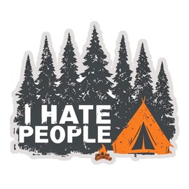 I Hate People – Funny Sarcastic 5-Inch Waterproof Vinyl Decal Sticker for Cars, Laptops, Water Bottles, Helmets, Notebooks, Guitars, Trucks, Windows, Bikes & Skateboards