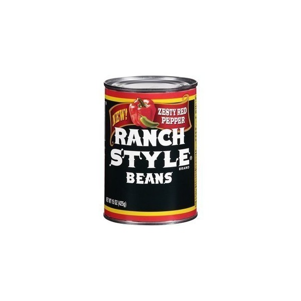 Ranch Style Beans, Zesty Pepper, 15oz Can (Pack of 6) by Ranch Style