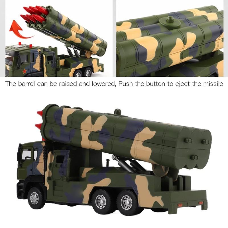 1/50 Military Rocket Vehicle Model, Liftable Rocket Launch, Premium Aluminium