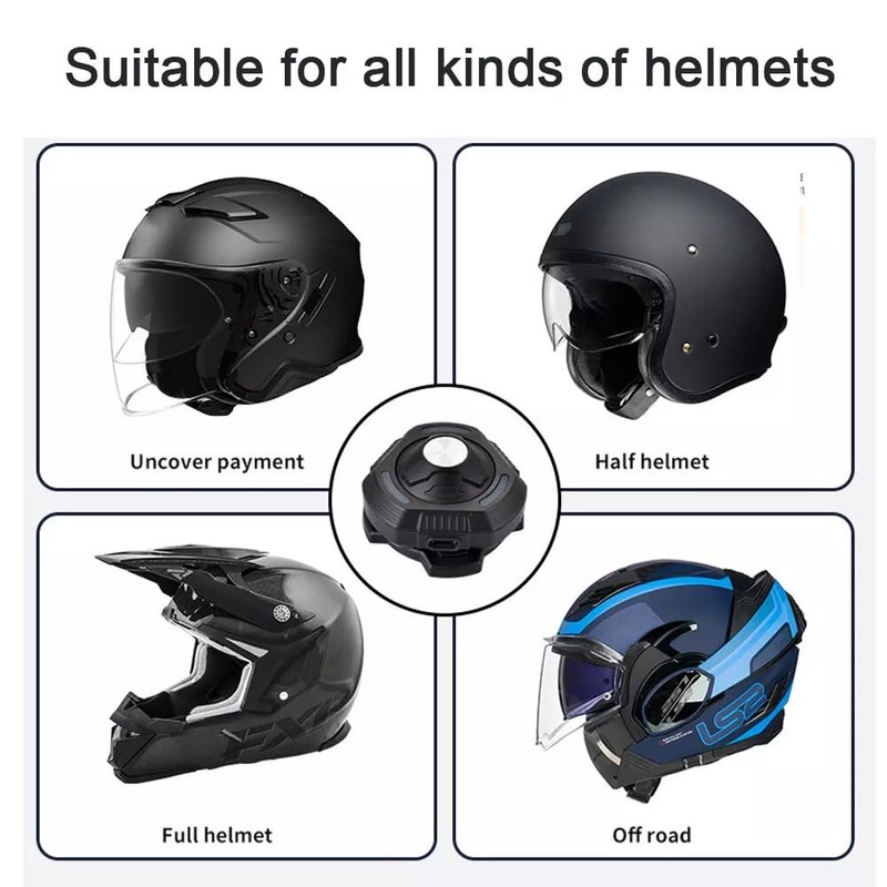 WXWBFAO Bone Conduction Motorcycle Helmet Wireless Bluetooth Speaker Waterproof Earphone