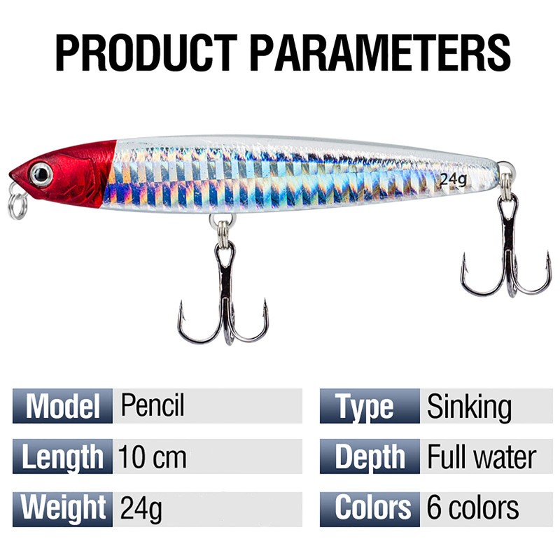 TUXIBIN 6 Stück Angelköder, Kunstköder, angelzubehör Set, 24Gramm angelköder, Kunstköder