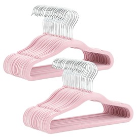 30 Pack Pink Velvet Kids Clothes Hangers - 11.6in for Ages 4-10,with 360° Swivel Hook, Non-Slip, Space-Saving Slim Felt Hangers for Kids Coats, Jackets, Dresses,Shirts, Suits & T-Shirts