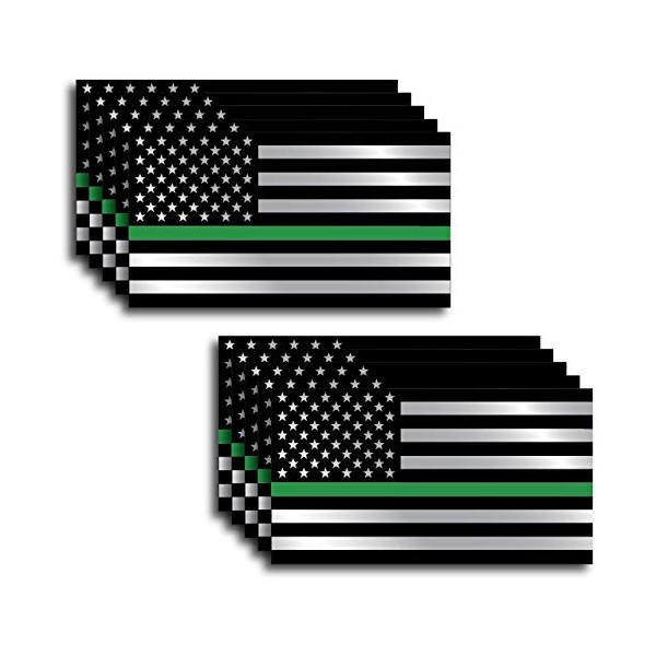 Thin Green Line 10 Pack I Support The Military Decal