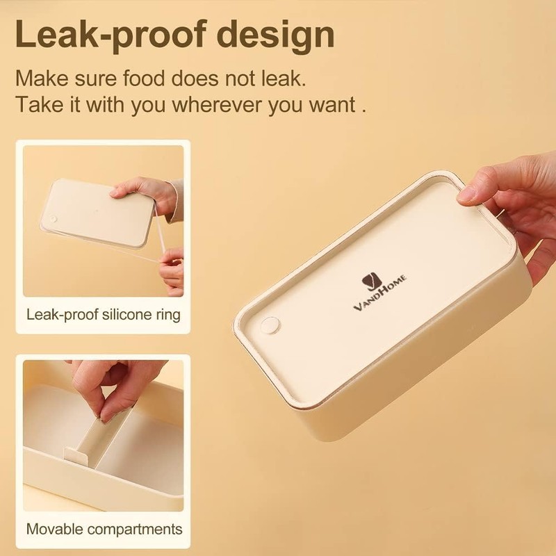 LANSKYWARE 3 Layer Japanese Lunch Box with Chopsticks, Microwave Safe