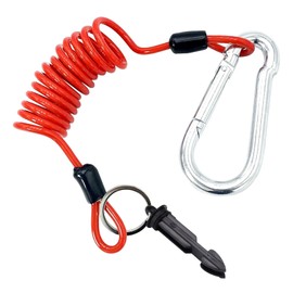 heqxwl Breakaway Trailer Cable, Trailer Emergency Brake Cable, Stainless Steel Spring Towing Coiled Wire, High Rebound Steel Wire Extend to 4Ft Coiled Safety Cables Strap for Connecting RV Trailer