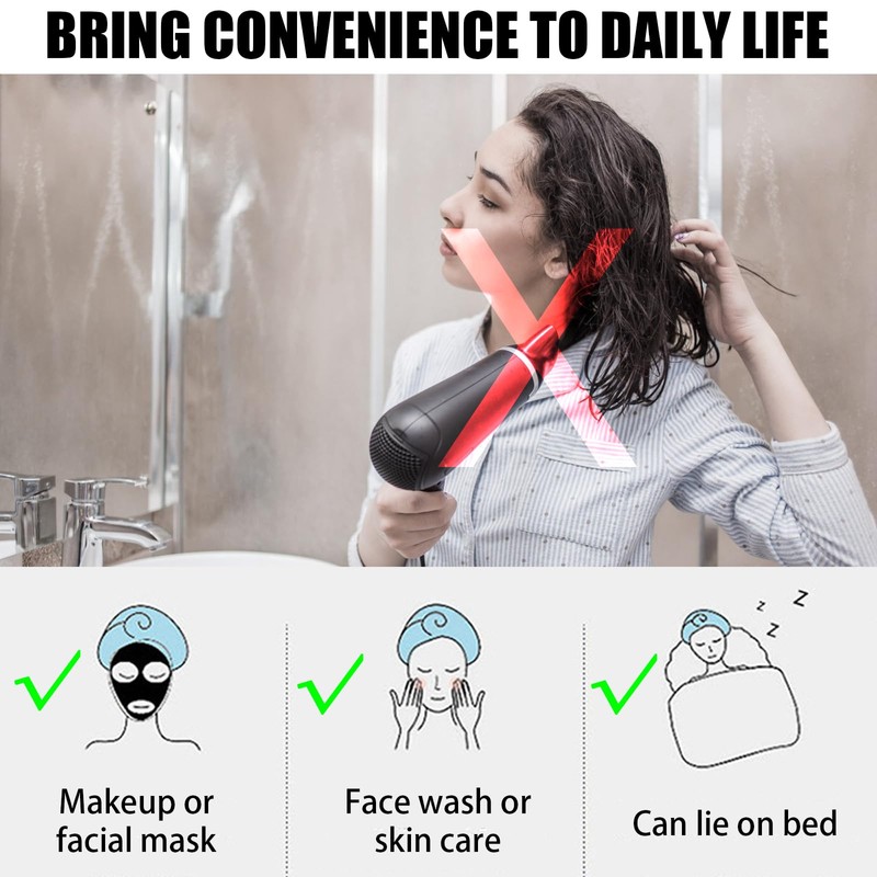 DKDDSSS 3 Pack Microfiber Hair Drying Towels, Hair Drying Cap,