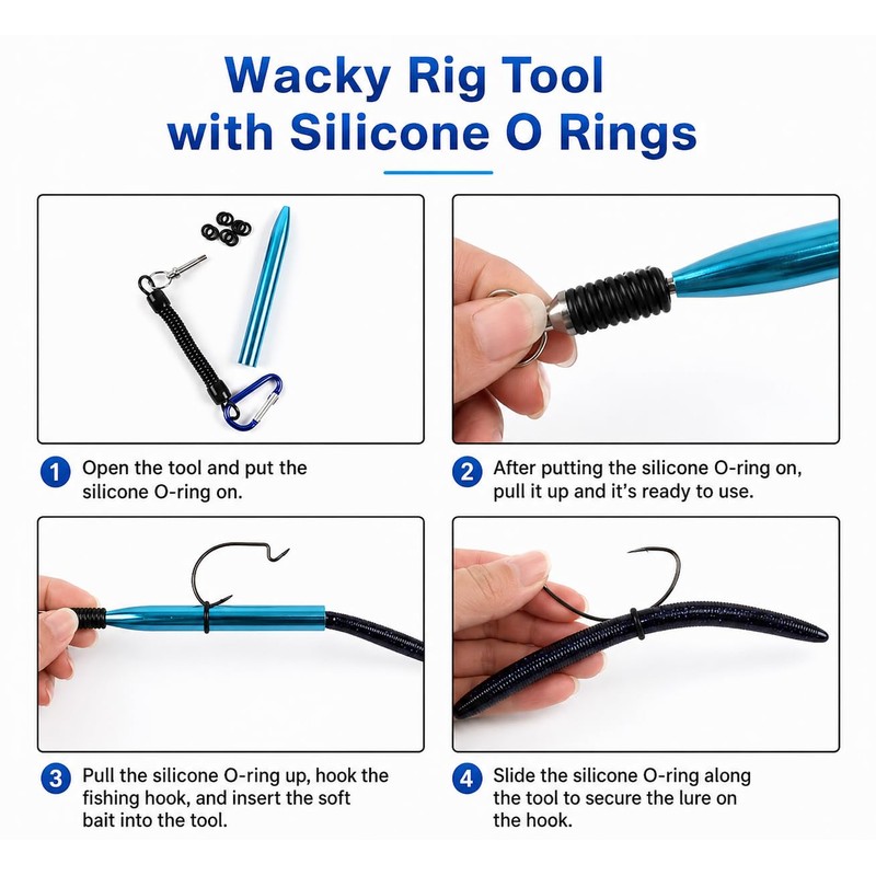 Wacky Rig Tool & Soft Silicone O-Rings Kit – Easy