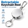 Retractable Keychain Pull Reel with Metal Wire Cable, Anti-Lost ID