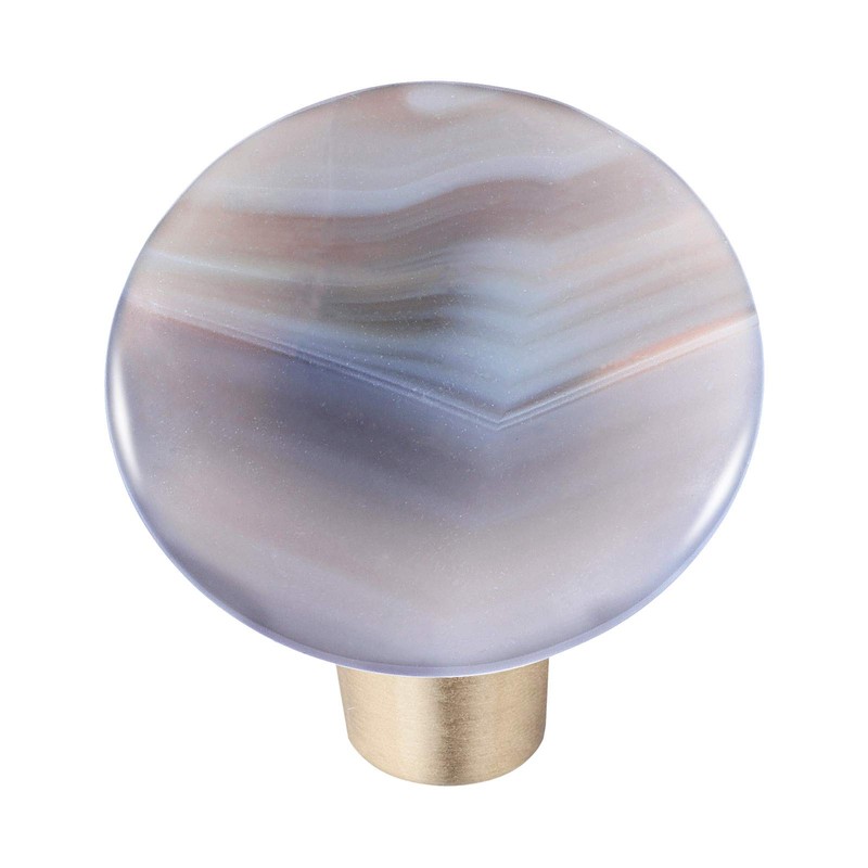 mookaitedecor Set of 4 Natural Agate Round Crystal Cabinet Knobs