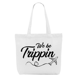 Travel Gifts for Women, Travel Accessories Stuff Traveling Essentials Canvas Tote Bag, Reusable Grocery Bags Beach Shopping Bags Summer Vacation Adventure Airplane Gifts for Girls Sister Girls Trips