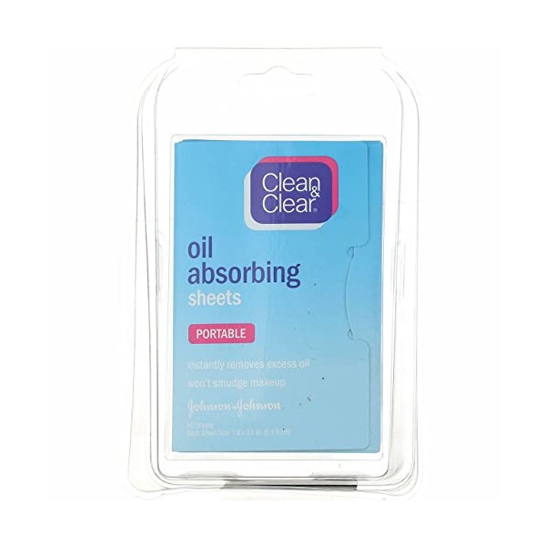 Clean & Clear Oil Absorbing Sheets - 50 Sheets, Pack of 6