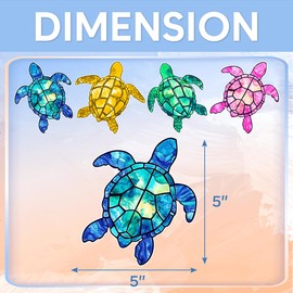 Pack 4 Pcs Colorful Sea Turtle Sticker for Cars Vehicles Van Trucks Laptops Skateboards Bikes Cute Bumper Stickers Waterproof Removable Large Vinyl Decals Car Exterior Accessories