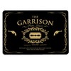 The Garrison, gold black pub A4 metal sign