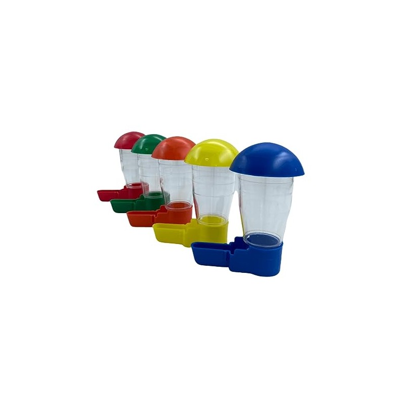 GRIPER. Paquete de 5 Bebederos/comederos externos para Aves, Canarios Modelo