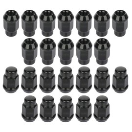 SCITOO 24PCS Black Wheel Lug Nuts Spline Closed End Socket Thread 12x1.25 Lug nut for Infiniti for Nissan