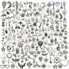 200 Mixed Charms Collection Antique Tone Metal Pendant Craft Supplies