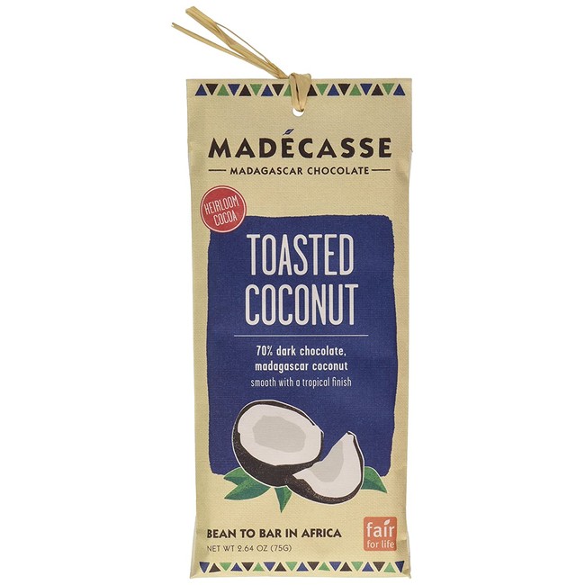 Madecasse Toasted Coconut Dark Chocolate Bar, 2.64 oz