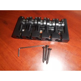 Hipshot NEW - Hipshot 5-String "A" Brass Bass Bridge, BLACK - CHOOSE YOUR SPACING! - .687”