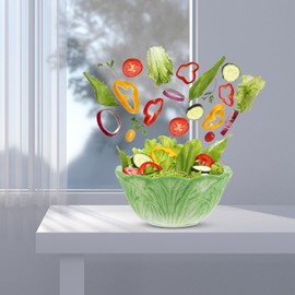 BESTOYARD Ceramic Cabbage Bowl Ceramic Mixing Bowls Ceramic Sculpted Bowl Ice Cream Bowl Oatmeal Bowl Adorable Bowl Fruit Bowl Pasta Bowl Breakfast Bowl Ceramics Student Salad Bowl