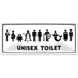 schilderkreis24 - Funny Toilet Saying Motif "Unisex Toilet" Decorative Metal Sign Bar Pub Sign for Toilet Bathroom Toilet Bathroom Gift Idea 28 x 12 cm
