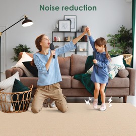 VallisCo Carpet Tile 30 Pack 12” X 12” Self Adhesive Carpet Floor Tiles Anti-Slip Squares Peel and Stick Floor Tilel DIY Installation for Bedroom (Beige-Camel)