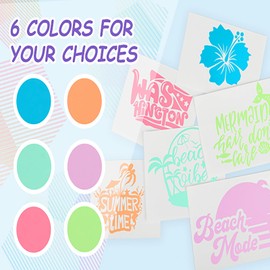 Lya Vinyl Glow in The Dark Vinyl, 6 Sheets Multi Luminous Color Permanent Adhesive Vinyl for Decor Sticker, Craft Cutter