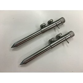 TMC 2 x Bank Sticks 15-25 cm. Solid Stainless Steel. Carp Fishing tackle