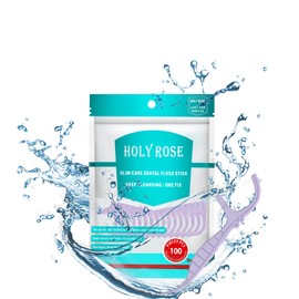Holy rose Twin Line Dental Floss Picks with Mint Flavor - Dual Cleaning, Adult-Friendly End Toothpicks - 200 Count Flossers is Travel Oral Care Kit Cleaning Tool for Teeth.