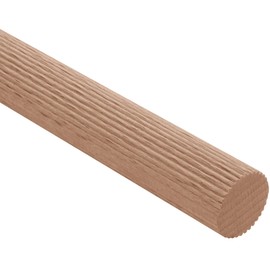 Gedotec Beech Round Rod Grooved | Ribbed Rods | Craft Sticks 8 x 1000 mm | Pack of 10 | Wooden Sticks Made of Beech Wood for Crafts | Round Rod Made of Solid Wood Round | Craft Sticks Wooden Building