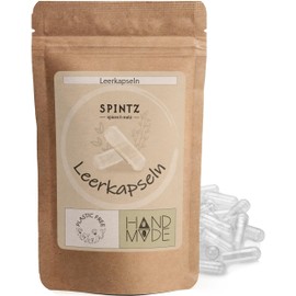 SPINTZ Vegan HPMC Empty Capsules Size 00 (Pack of 250) | Independently Laboratory Tested | Plastic-free & Sustainably Packed | 100% Vegetable Cellulose, Non-GMO, Allergy-Free, Transparent