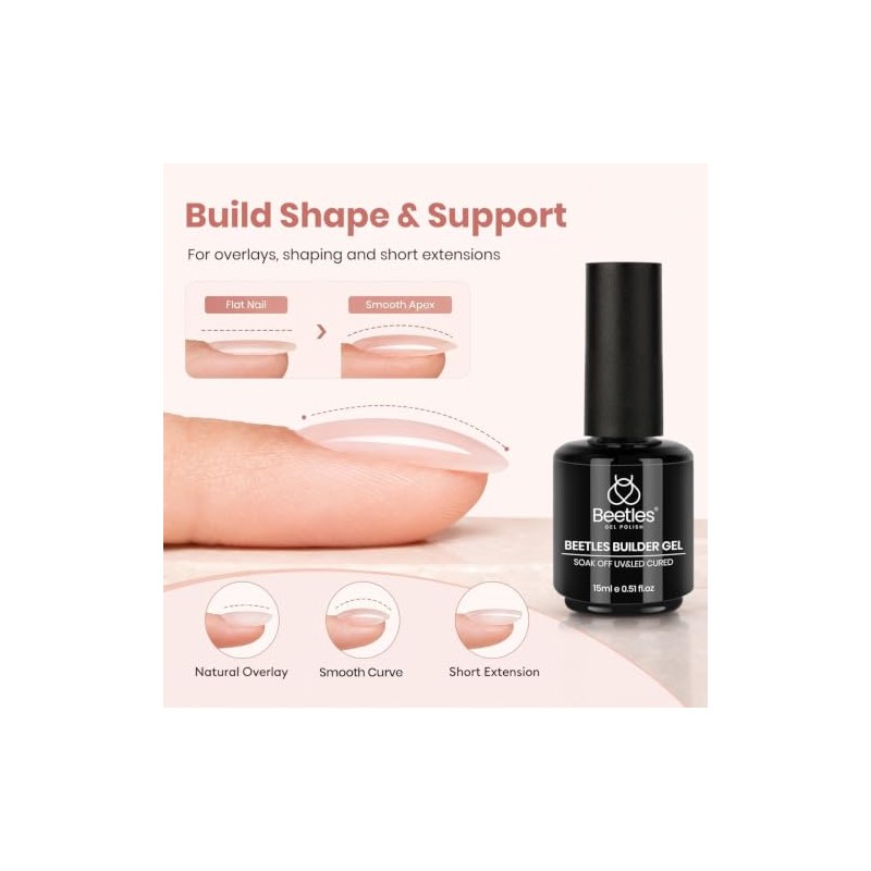 Beetles Gel Constructor Nude Translúcido 7 en 1, 15 ml