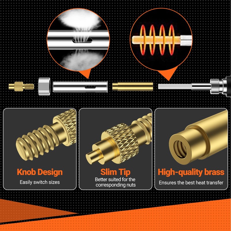 Preciva Threaded Inserts Soldering Tips Set, 6-Piece Soldering Tips for