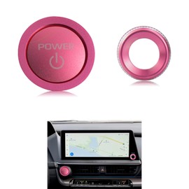 HDUFC for Toyota Prius 2025 2024 2023, Volume knob Cover, Push Button Start Cover/Ring Interior Decoration 3-Piece Set (Pink)