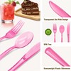 150 Pack Red Plastic Silverware, Red Utensils Heavy Duty, Disposable