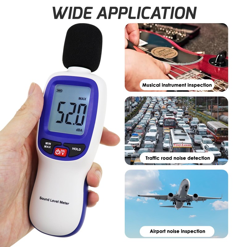Bluetooth Enabled Digital Sound Level Meter Portable SPL Meter 30~130dBA