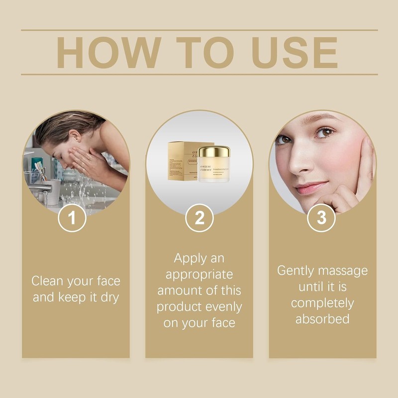 Crema Hidratante Facial de Ginseng, Nutrición e Hidratación Suave,60g (2)
