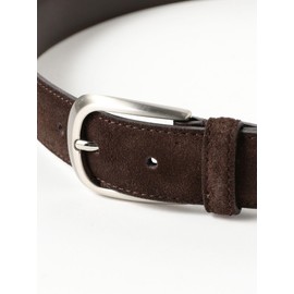 Beaming Life Store by Beams 25SS Men's Velour Leather Dress Belt, Black, L