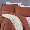 Chezmoi Collection Solid Terracotta 100% Cotton Duvet Cover Set Queen