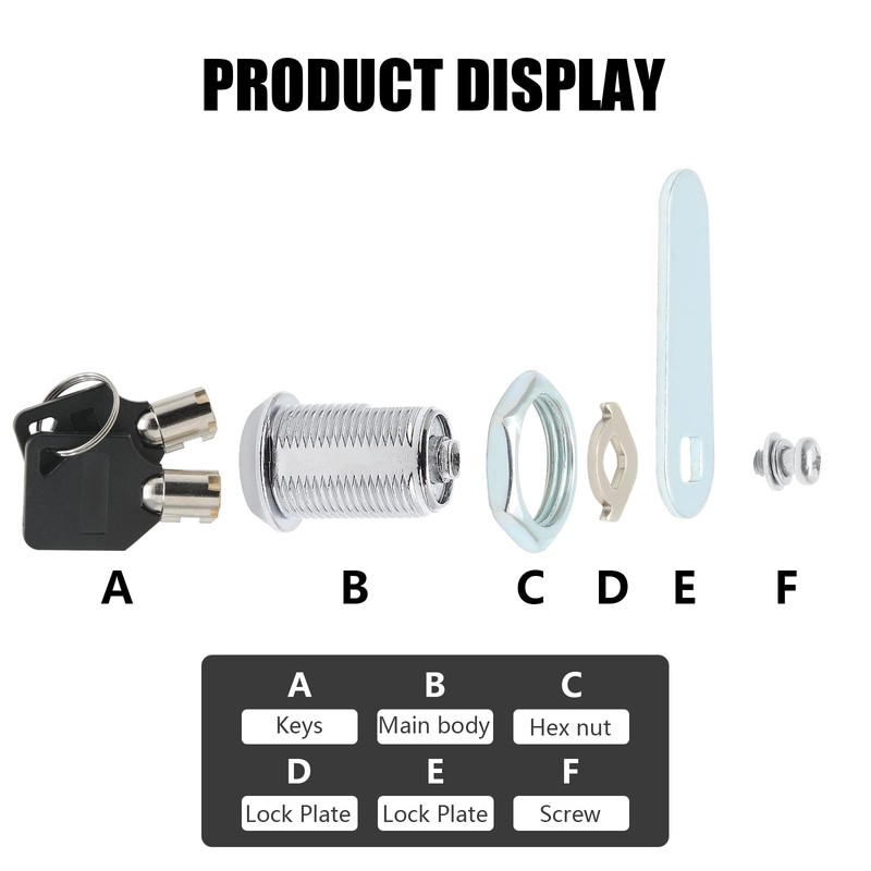Uenhoy 4 Pack Tubular Cam Lock 1 Inch Cabinet Cam