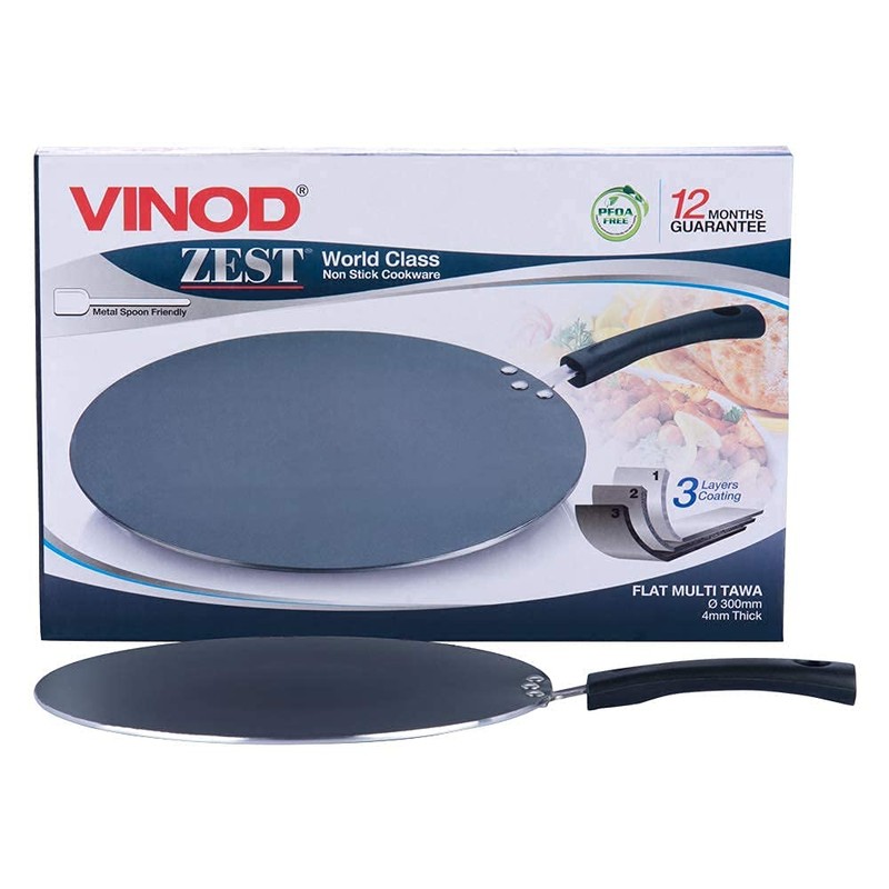 Vinod Cookware Flat Multi Cooking Griddle (Tawa) with Induction Base
