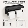 Dual Roll Toilet Paper Holder with Shelf – Black Aluminum