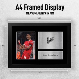 HWC Trading FR A4 Ryan Gravenberch Liverpool Gifts Printed Signed Autograph Picture for Football Fans and Supporters - A4 Framed