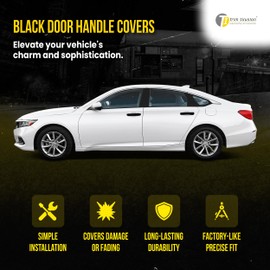 Trim Illusion Snap On Gloss Black Car Door Handle Cover Trim Accessories Compatible with Honda Accord 2018-2023 No Smart Key, DH6293BLK