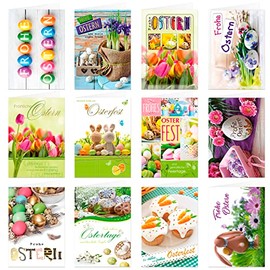 Easter Cards with Envelope Folding Cards Set of 12