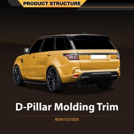 CNNELL Rear Outside D Pillar Finish Molding Trim Compatible with Land Rover Range Rover L405 2013-2021, LR102624, LR102625, 1 Pair Glossy Black